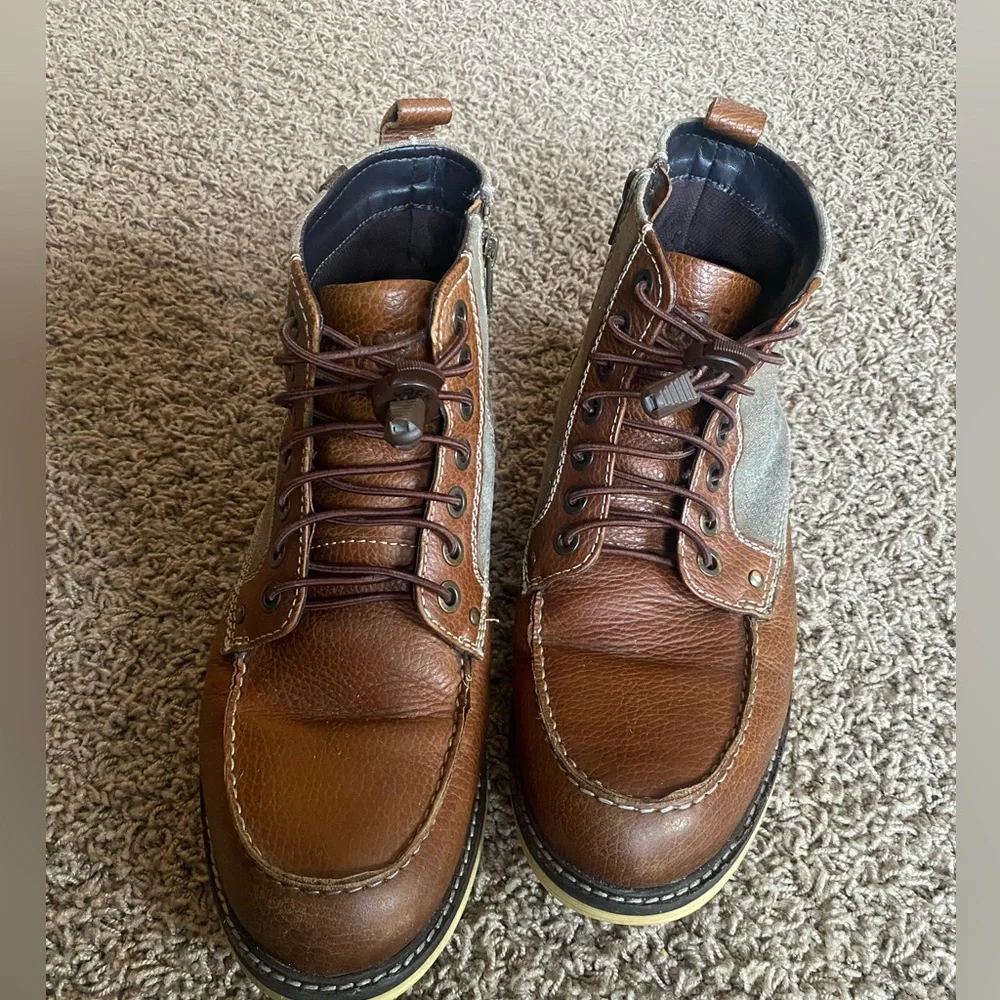 Men’s Crevo Lace Up Moc Toe Rigsby Boot in Caramel, size 9 - Picture 3 of 9